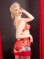 Preview: Burlesque Red Dot Mesh Garterbelt