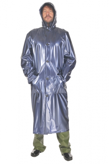 RA05 - PVC Raincoat, mens style with collar