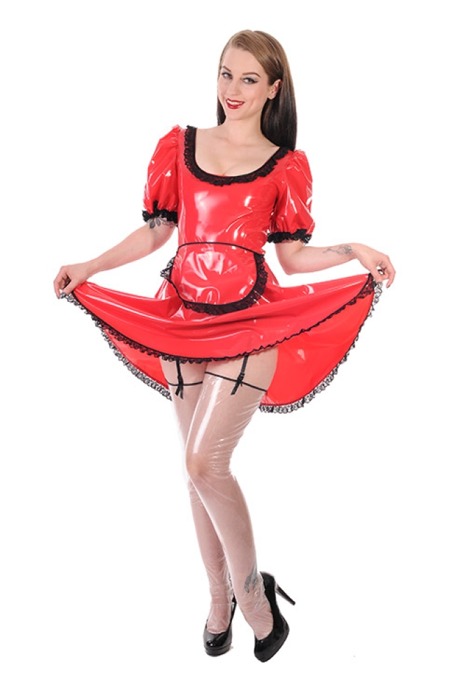 WD2 - Herren PVC Dienstmädchenkleid