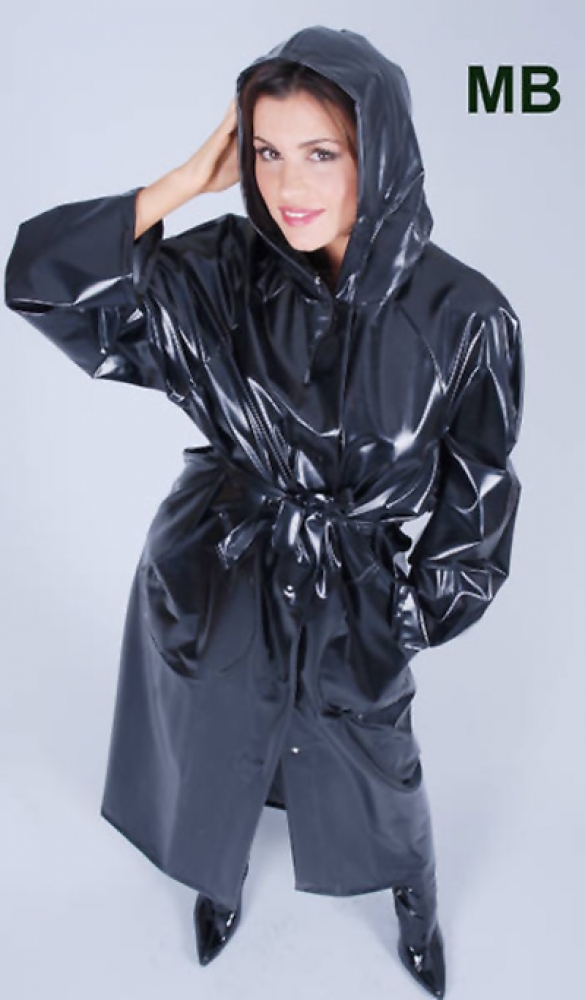 RA02 PVC Raincoat shiny black