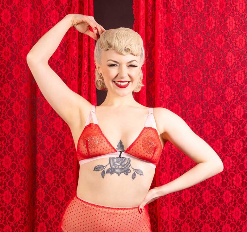 Burlesque Red Dot Bra